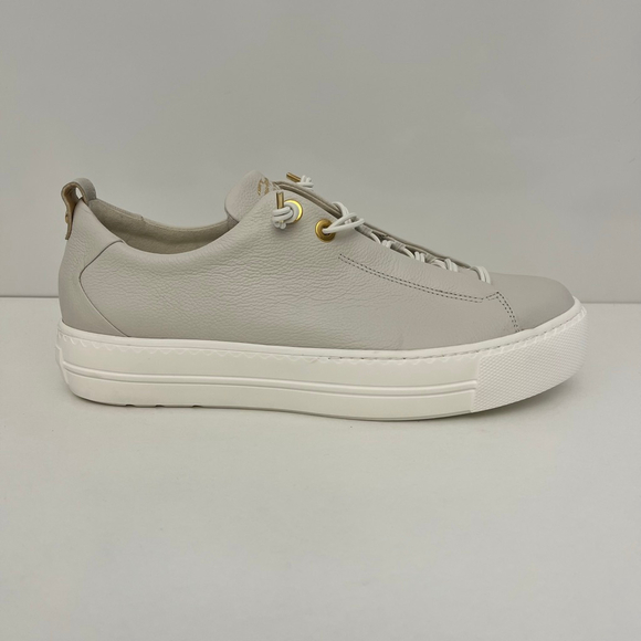 Paul Green Faye Platform Sneakers Ivory Leather Chunky Lace Up Women 11.5 NWOB - Picture 3 of 15